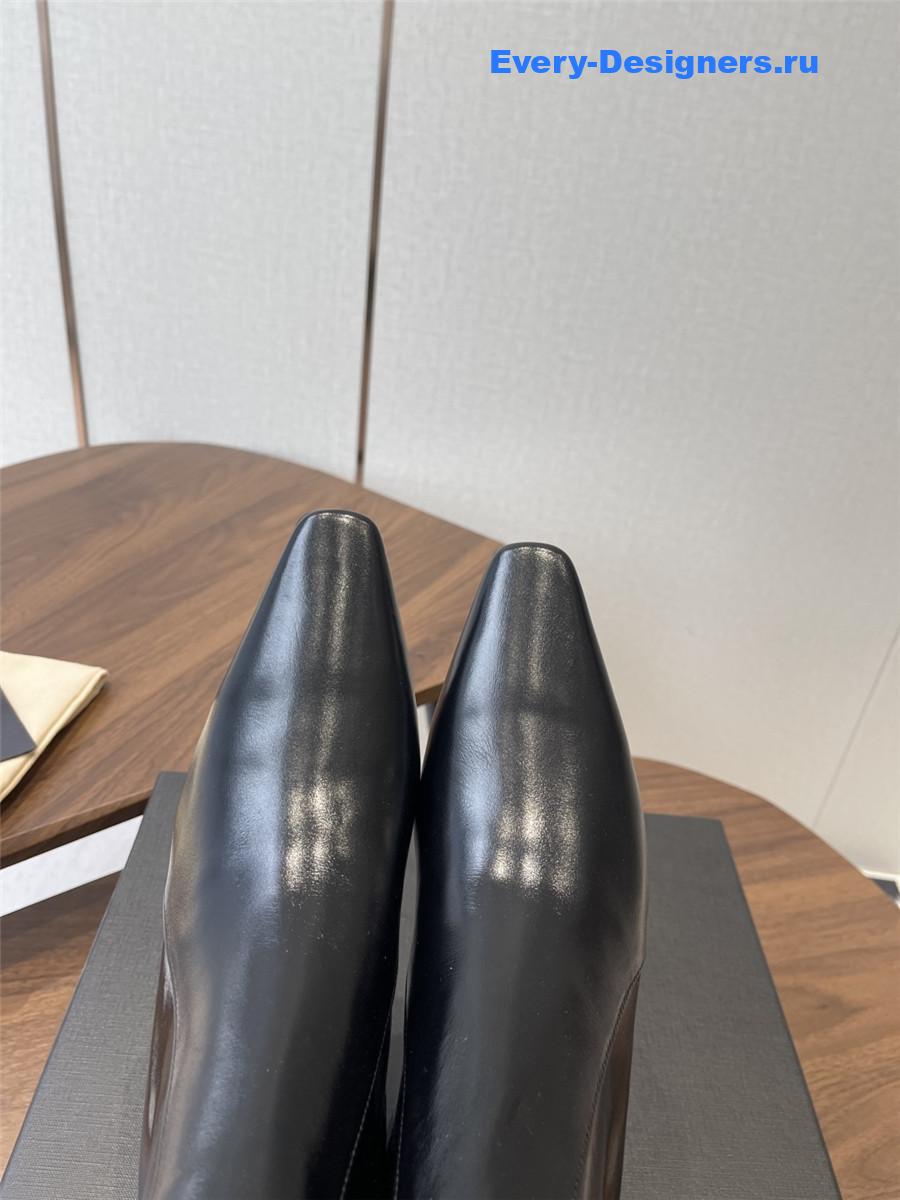 Sa1nt Lau*nt rainer black waxed leather boots