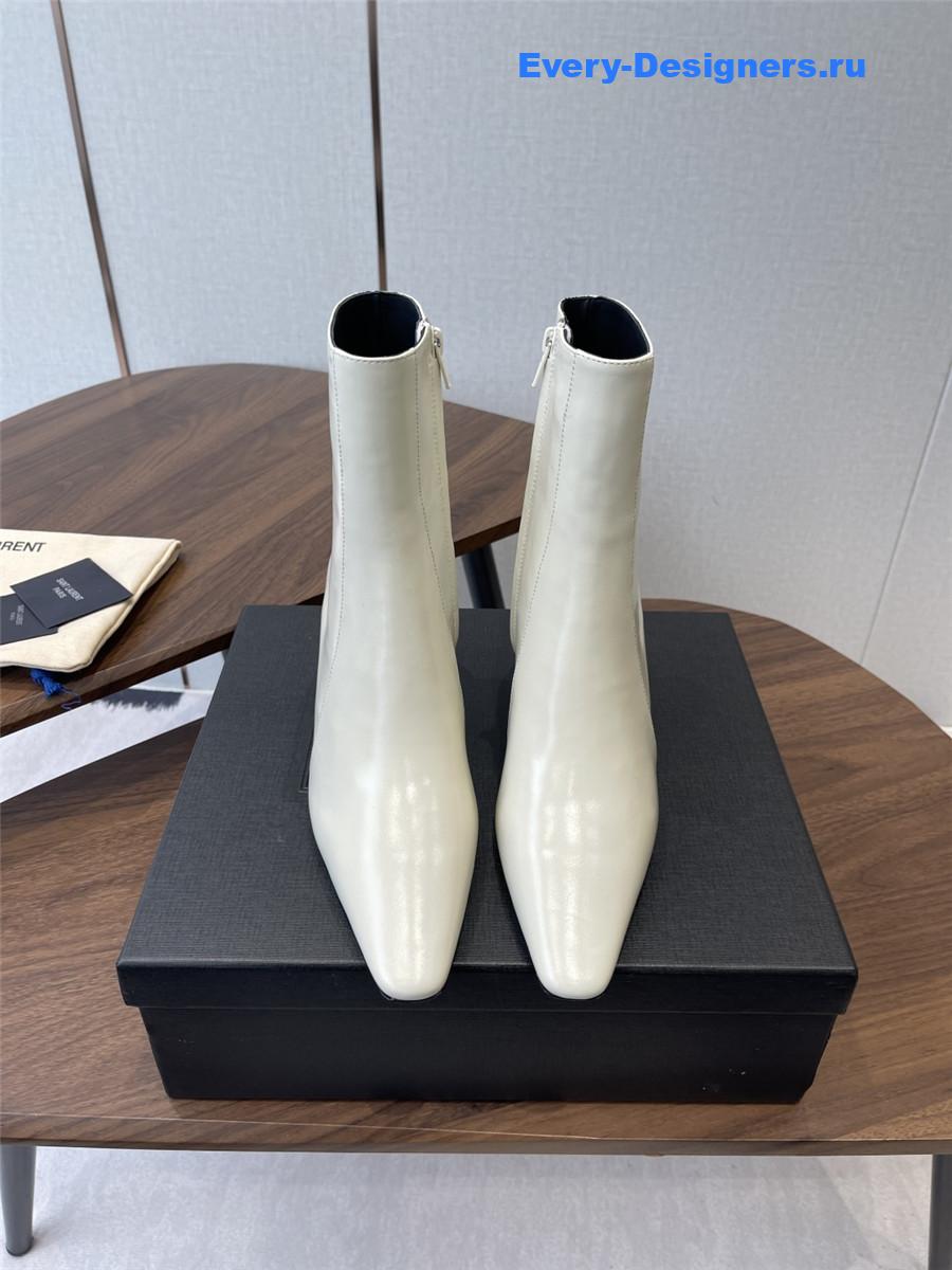 Sa1nt Lau*nt rainer white waxed leather boots