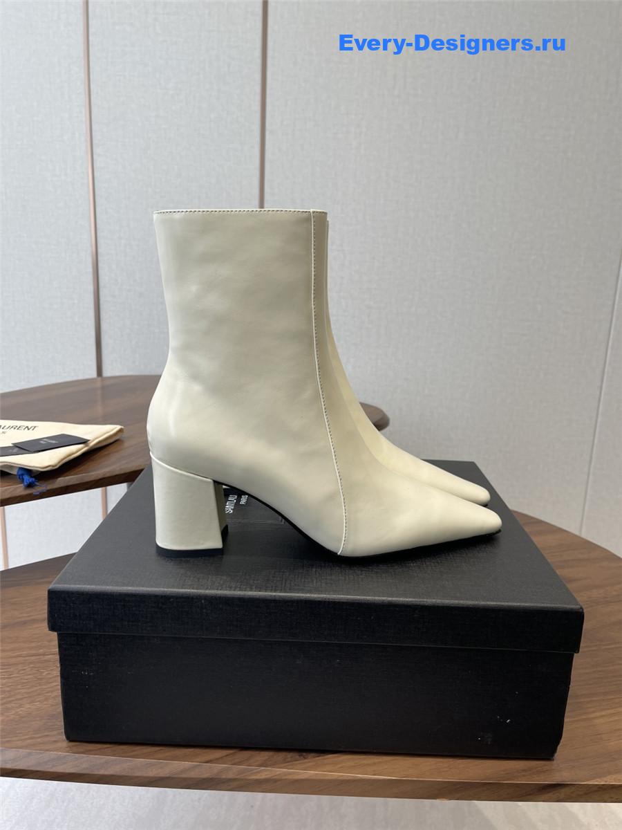 Sa1nt Lau*nt rainer white waxed leather boots