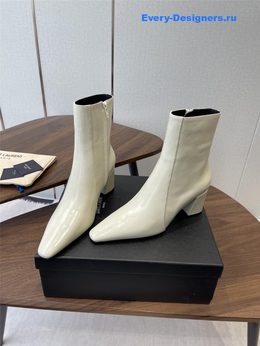 Sa1nt Lau*nt rainer white waxed leather boots