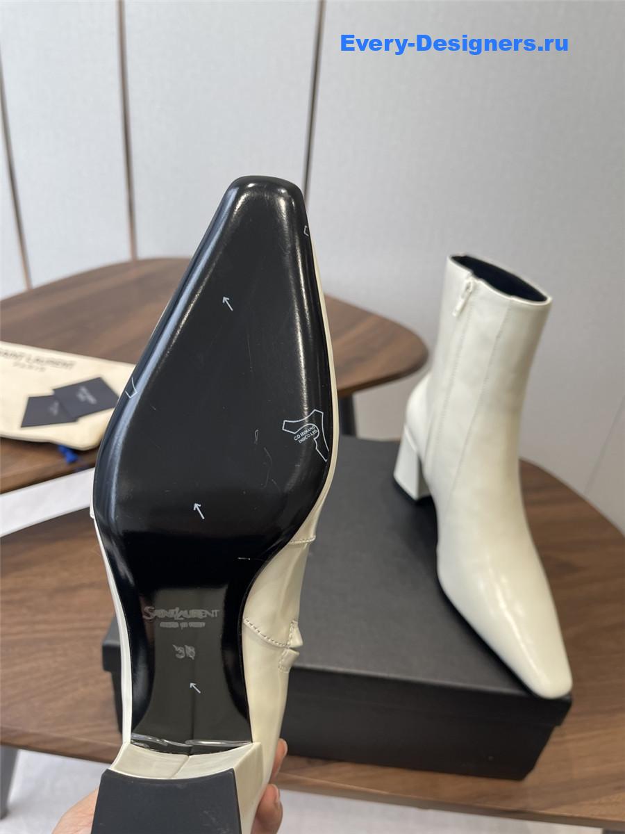 Sa1nt Lau*nt rainer white waxed leather boots