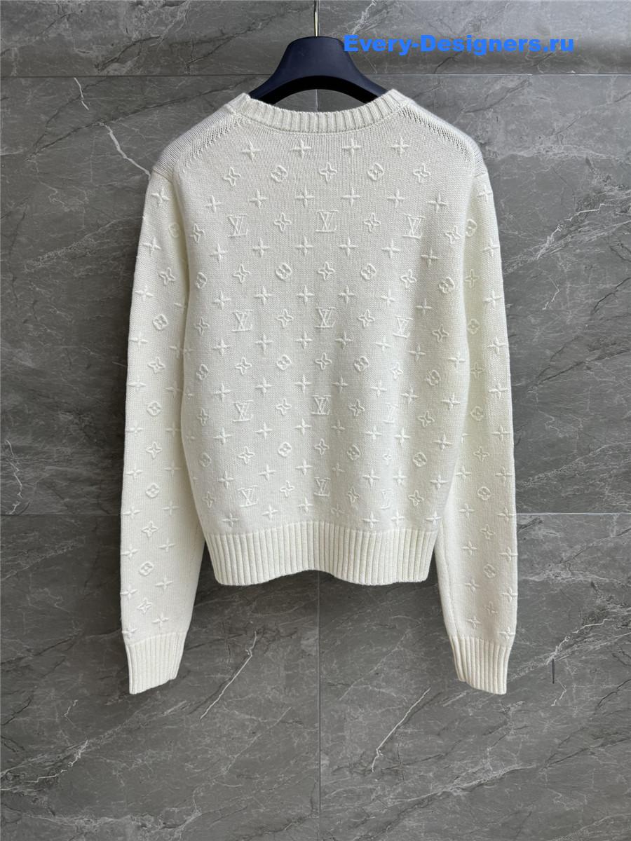 l0vis Vvtt0n white 3d monogram knit pullover