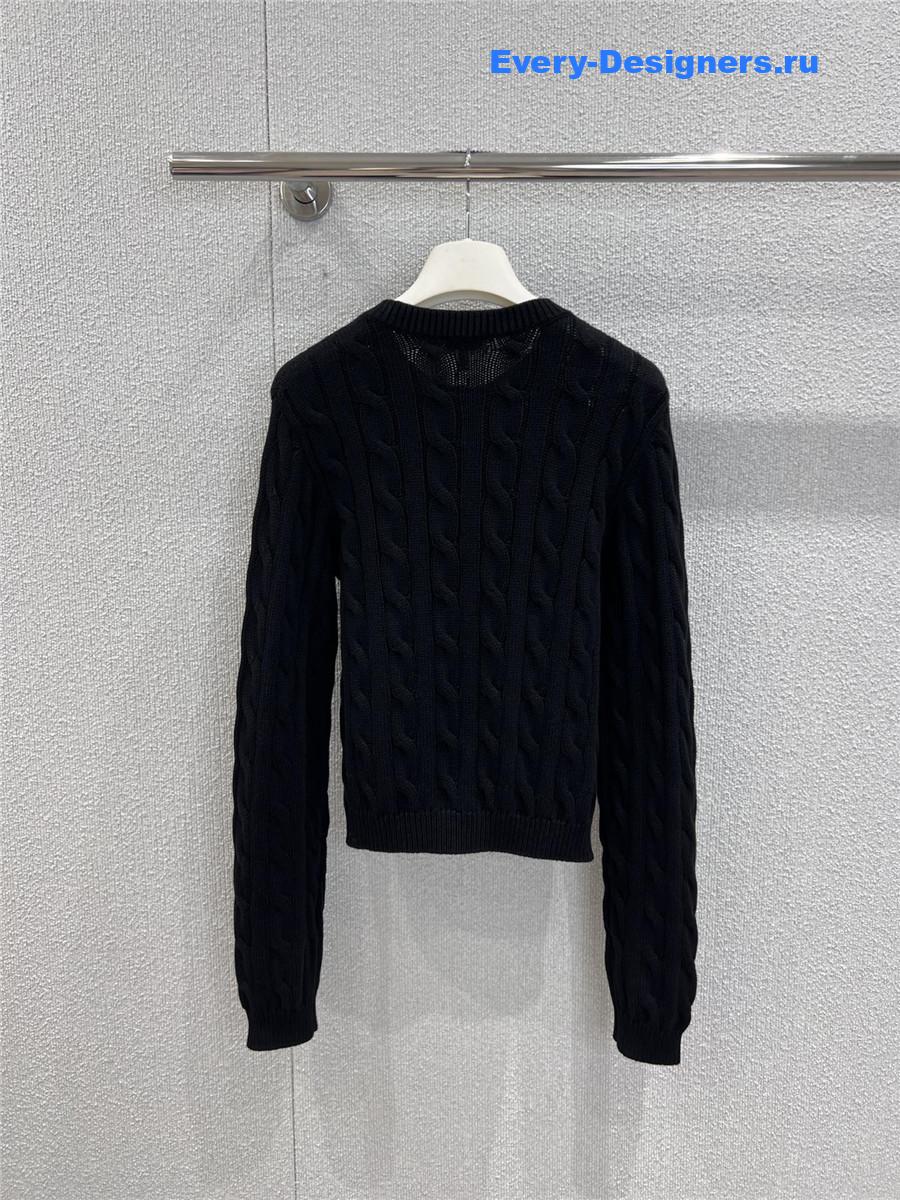 L0ew* black cotton logo cardigan