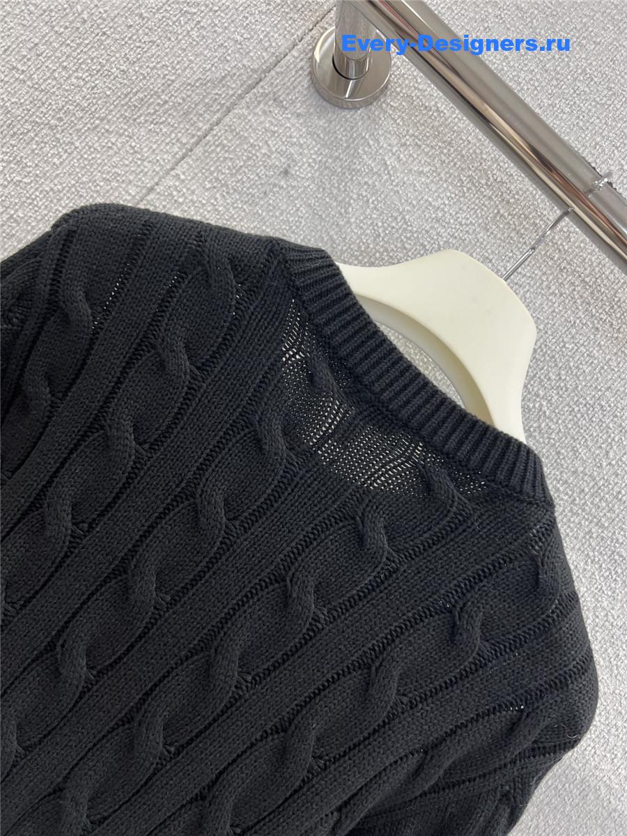 L0ew* black cotton logo cardigan