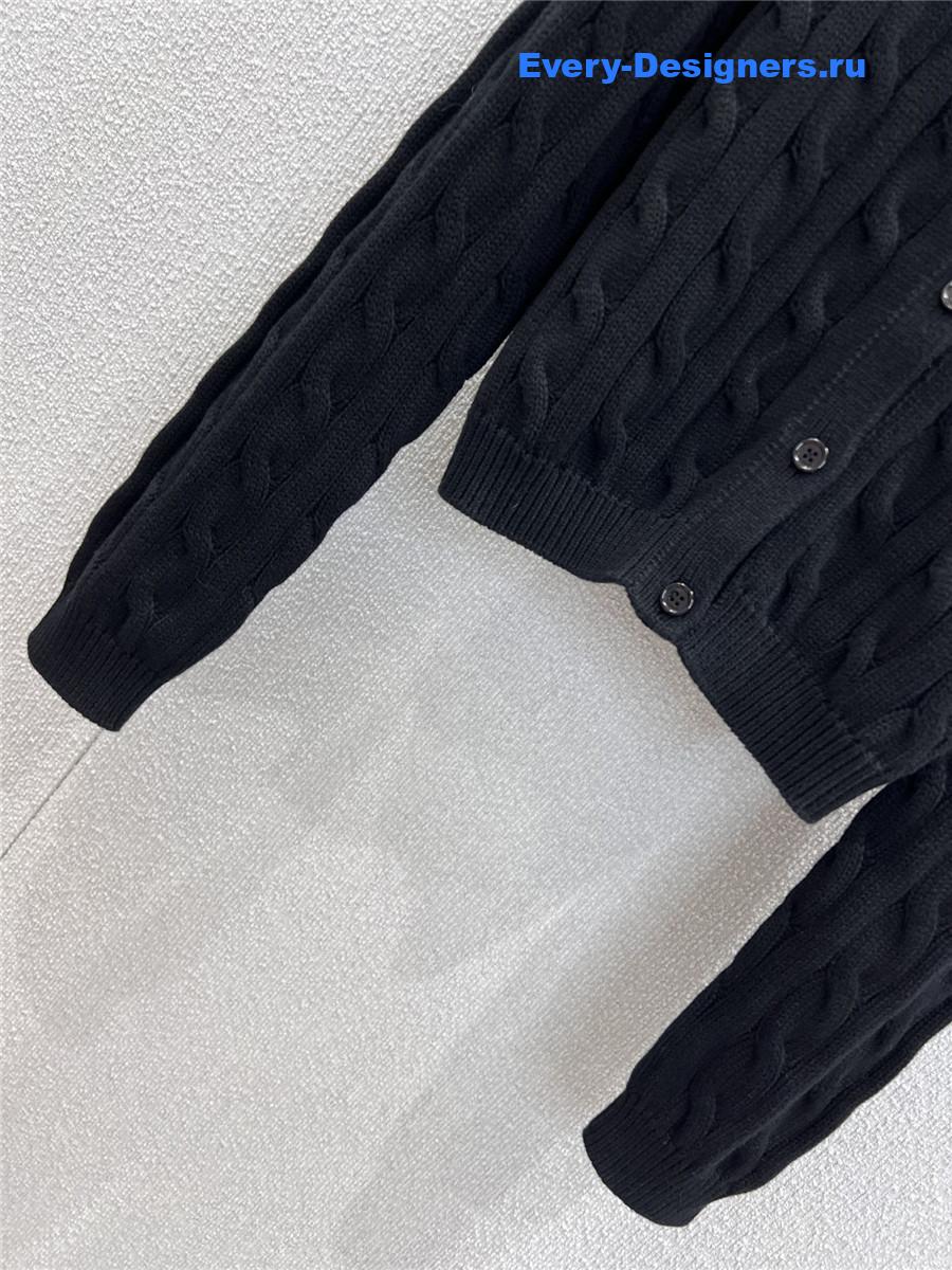 L0ew* black cotton logo cardigan