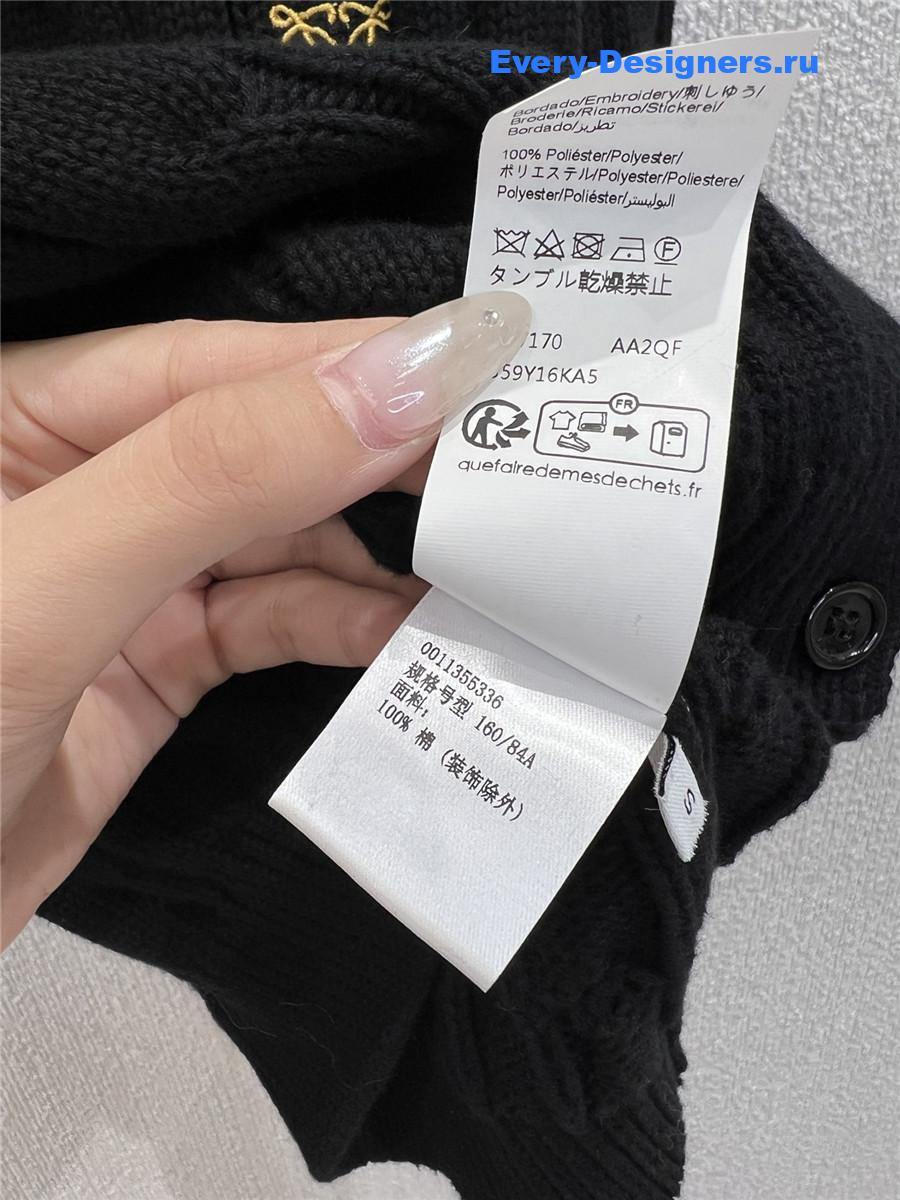 L0ew* black cotton logo cardigan