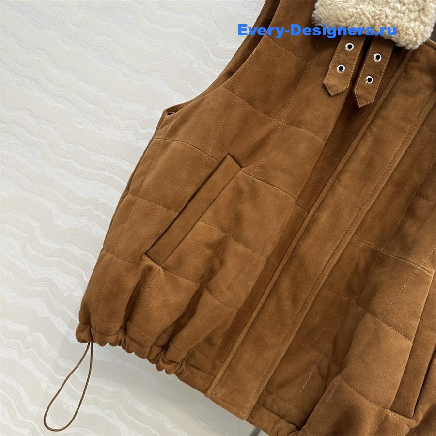 L0ew* brown faux suede gilet