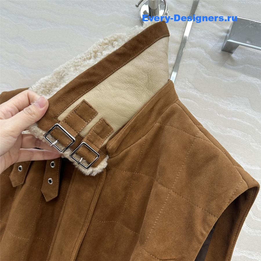 L0ew* brown faux suede gilet