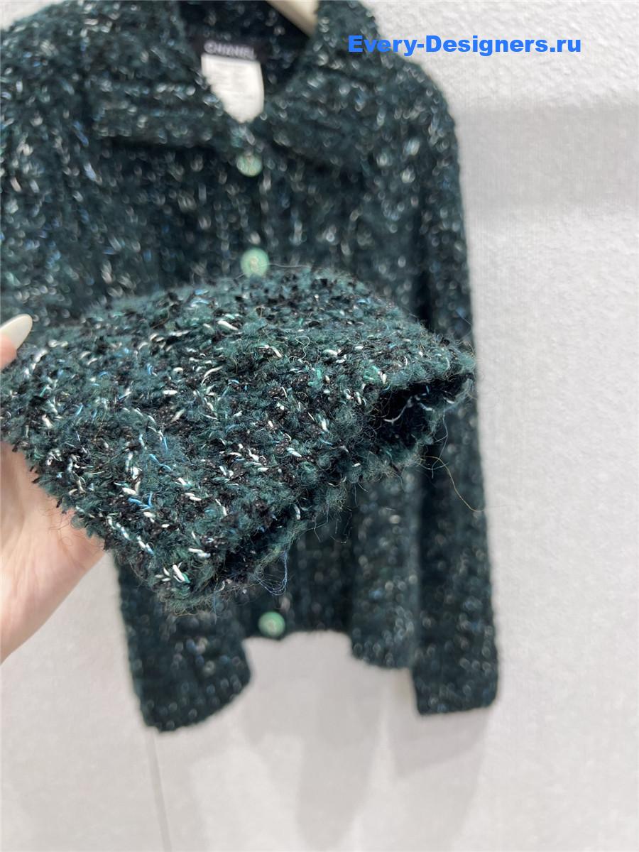 Ch**el green cashmere knit cardigan