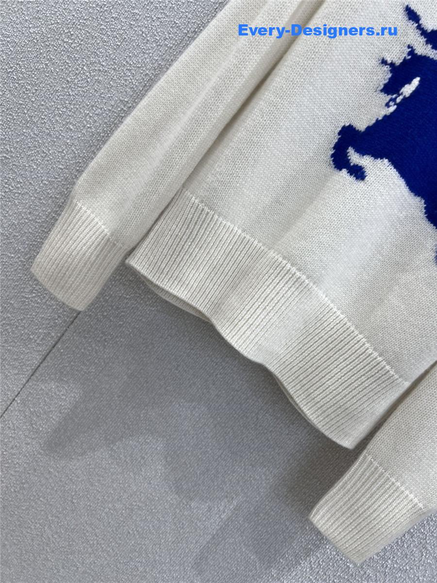 Bv*b*rry white equestrian knight sweater