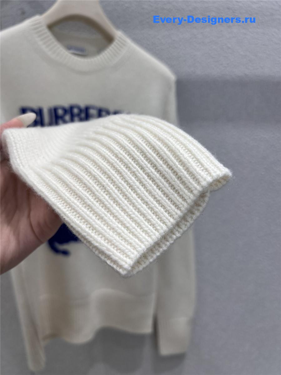 Bv*b*rry white equestrian knight sweater