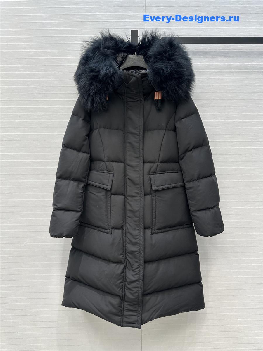 Moncler Black Blain Long Down Jacket