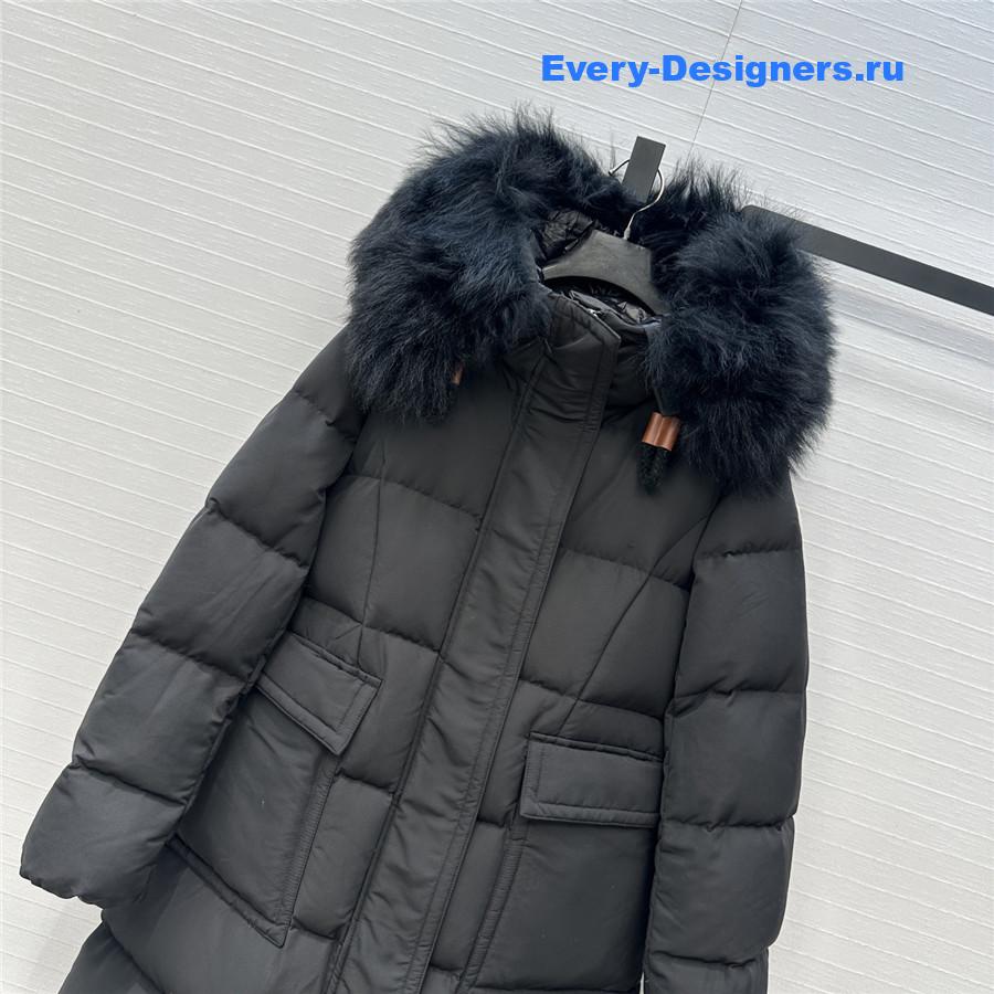 Moncler Black Blain Long Down Jacket