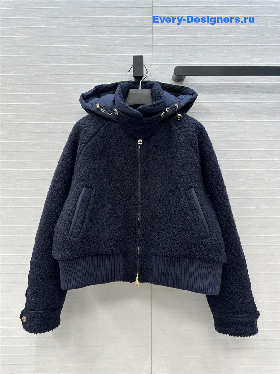 Moncler Navy Juvigny Hooded Bomber Jacket