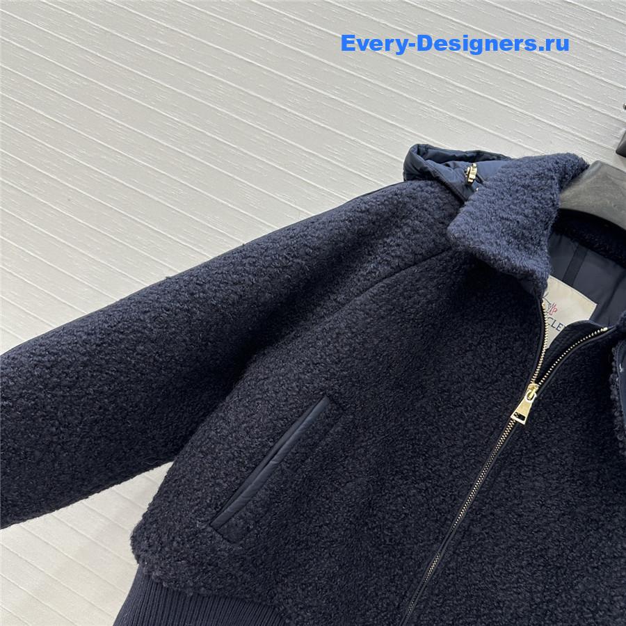 Moncler Navy Juvigny Hooded Bomber Jacket