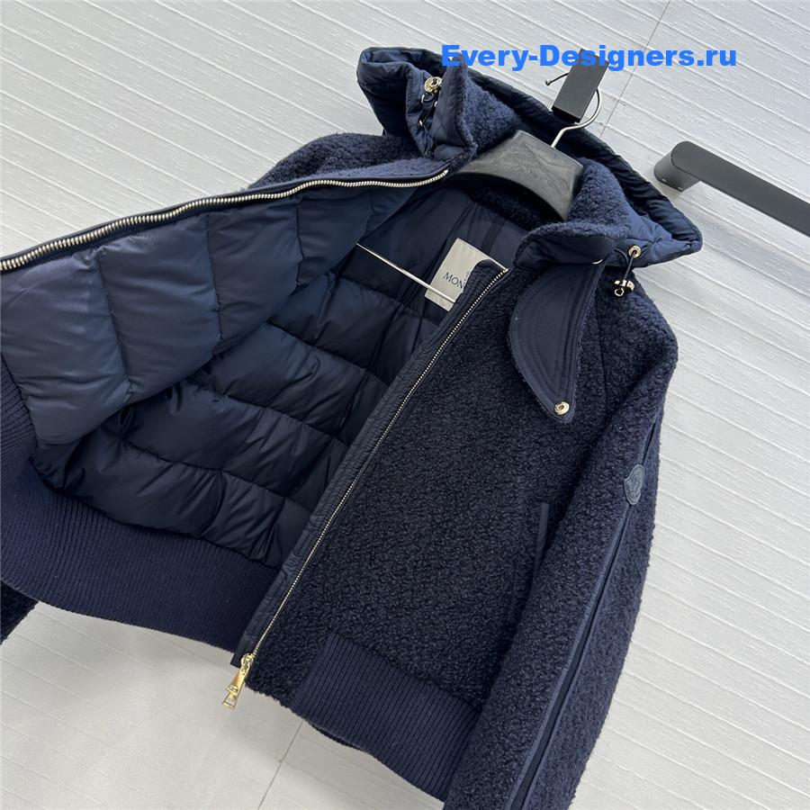 Moncler Navy Juvigny Hooded Bomber Jacket