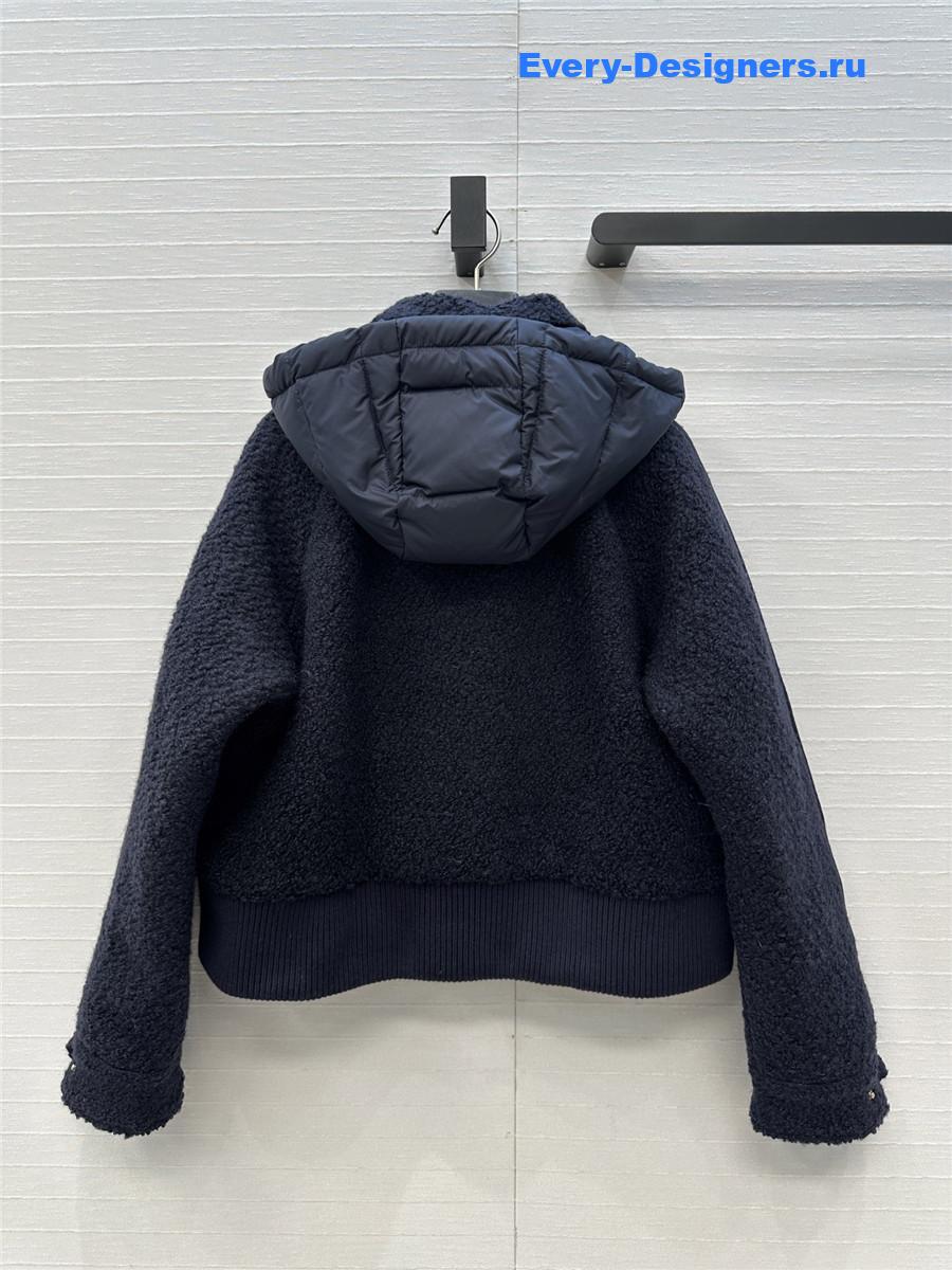Moncler Navy Juvigny Hooded Bomber Jacket
