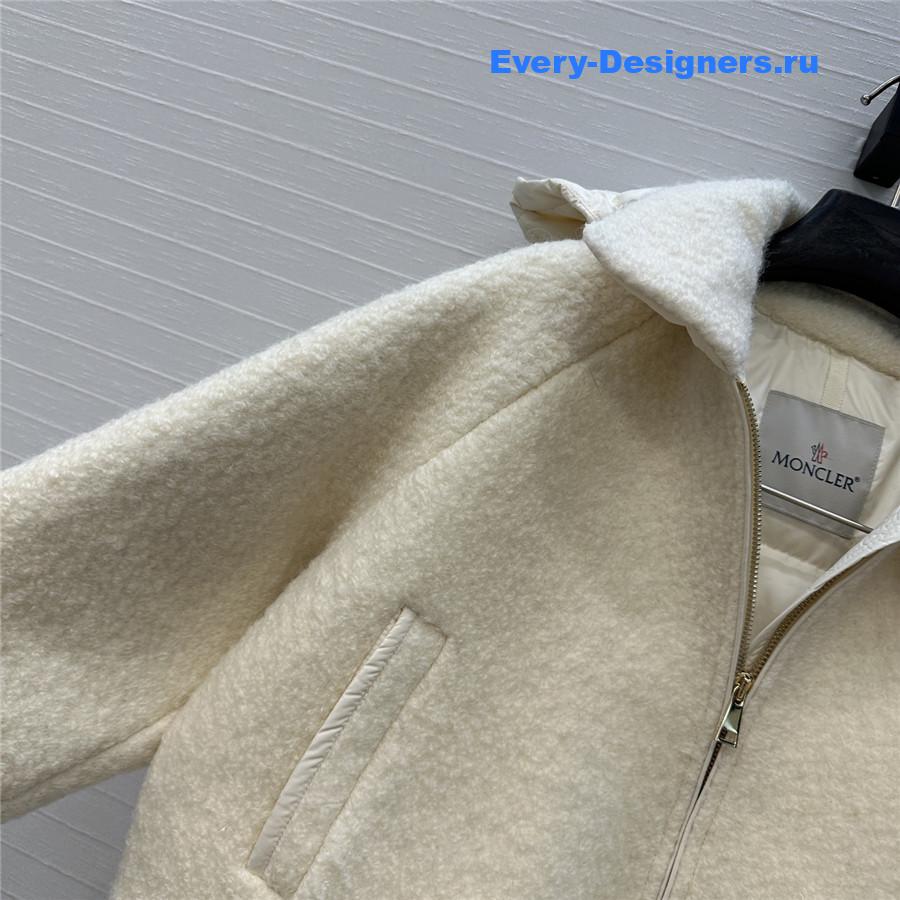 Moncler White Juvigny Hooded Bomber Jacket