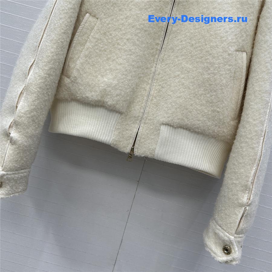 Moncler White Juvigny Hooded Bomber Jacket