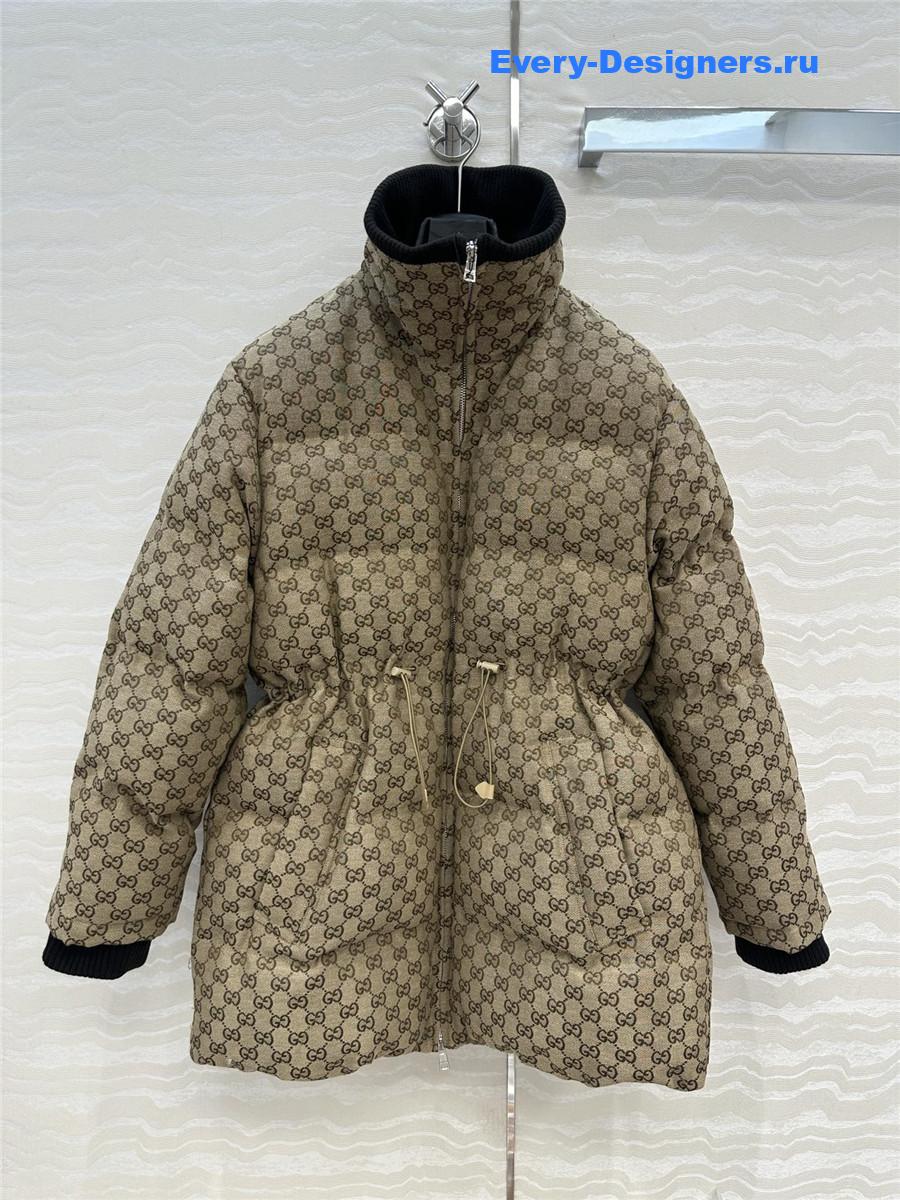 Gvc*1 gg brown canvas puffer jacket