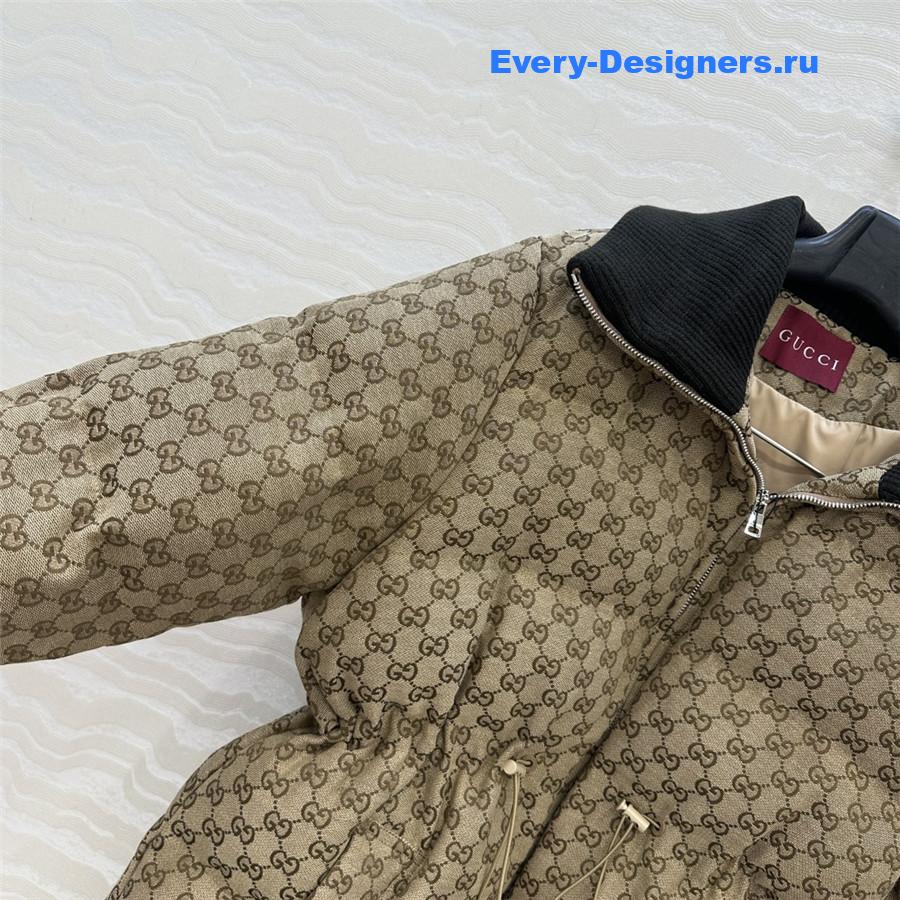 Gvc*1 gg brown canvas puffer jacket