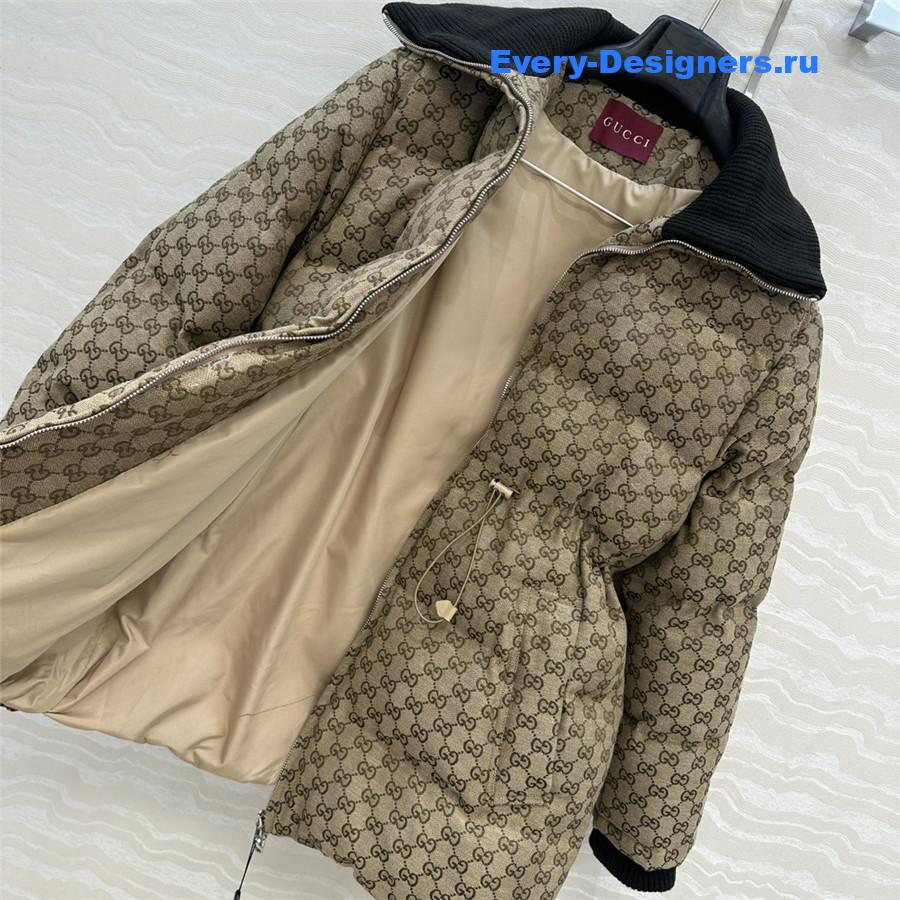 Gvc*1 gg brown canvas puffer jacket