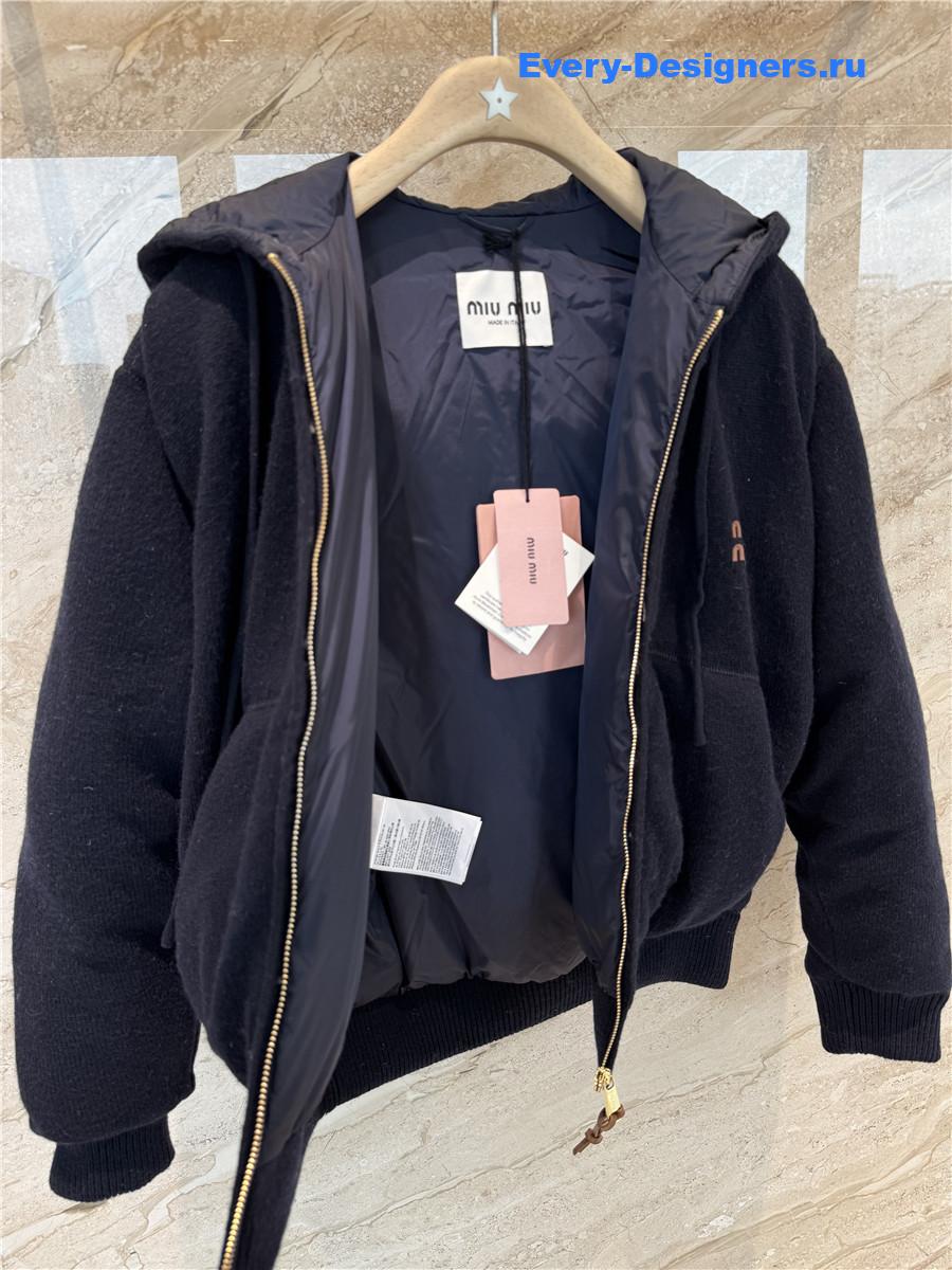 Miu Miu Navy Logo Hoodie