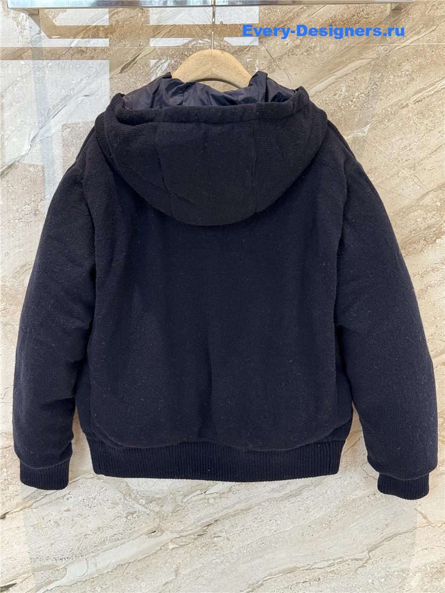 Miu Miu Navy Logo Hoodie