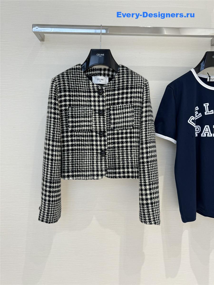 Ce1i*e houndstooth short coat