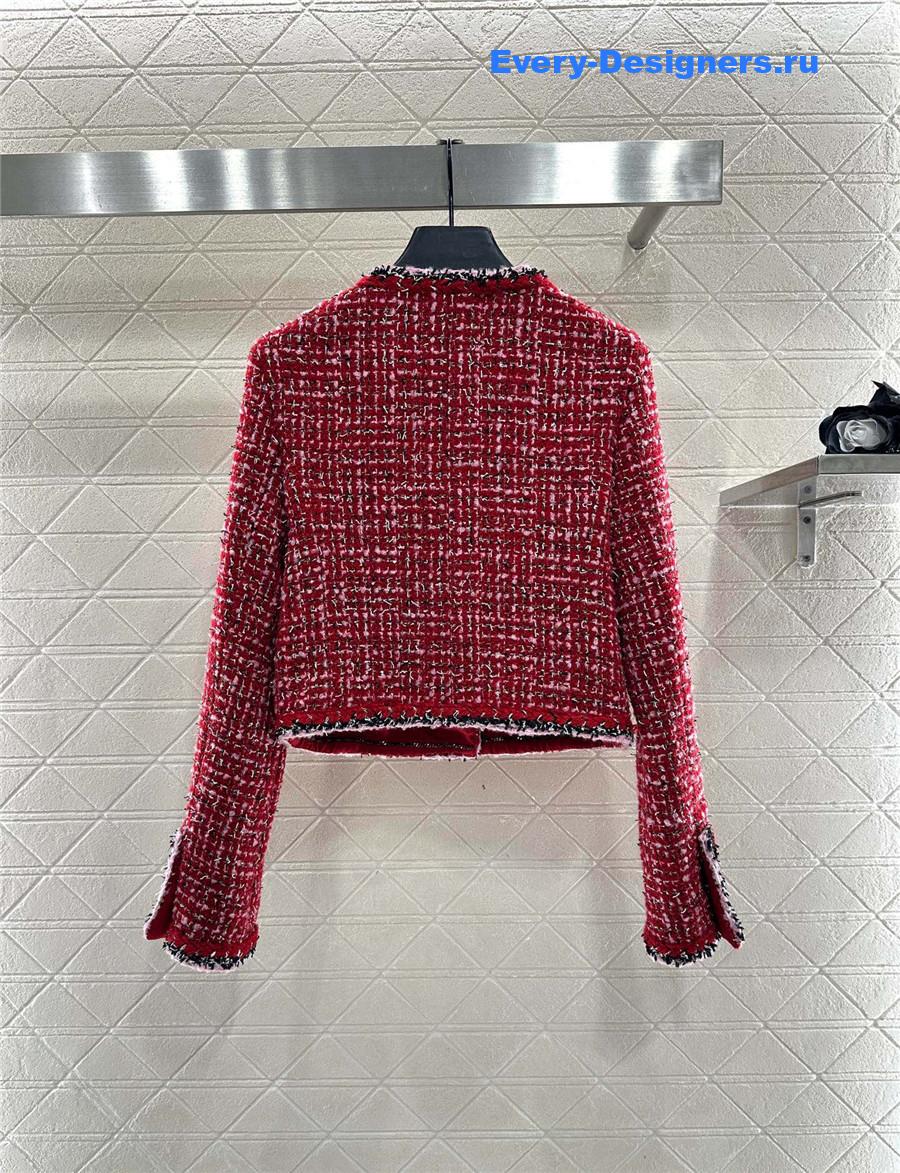 Ch**el round neck woven skirt suit