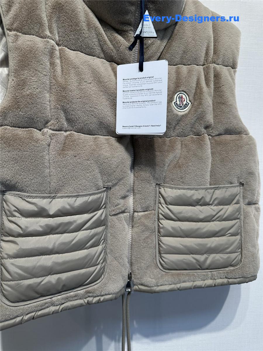 Moncler Grey Velvet Down Vest