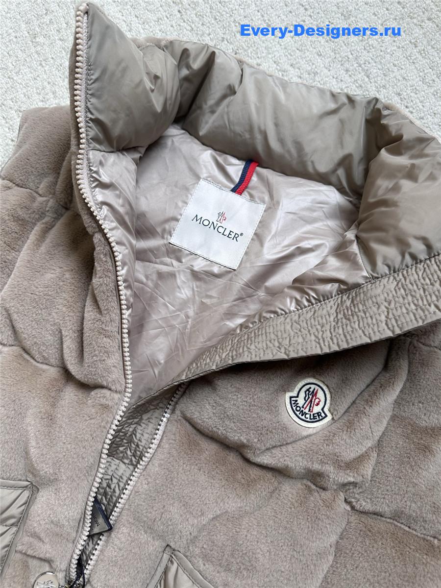 Moncler Grey Velvet Down Vest