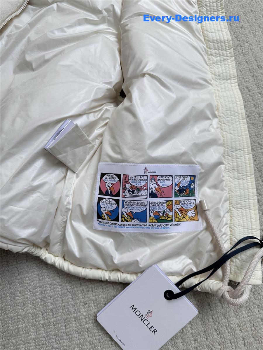 Moncler White Velvet Down Vest