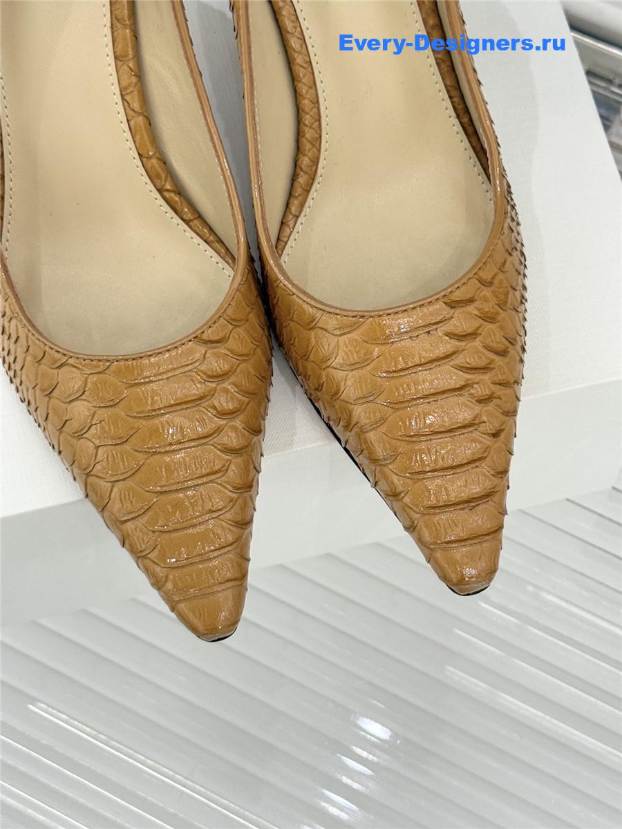 The R0w liisa python almond kitten heel pump