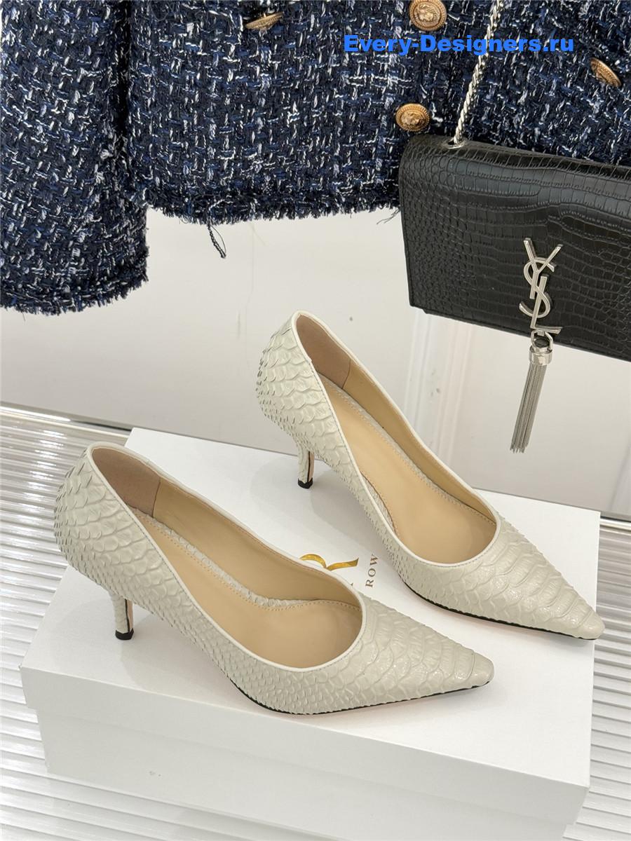 The R0w beige liisa python almond kitten heel pump