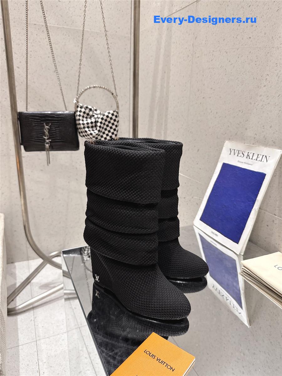 l0vis Vvtt0n black summer mid wedge boot