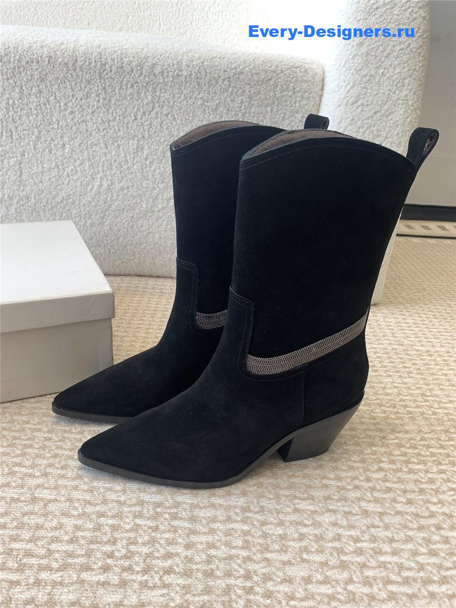 BC Black Suede Western Cowboy Boots