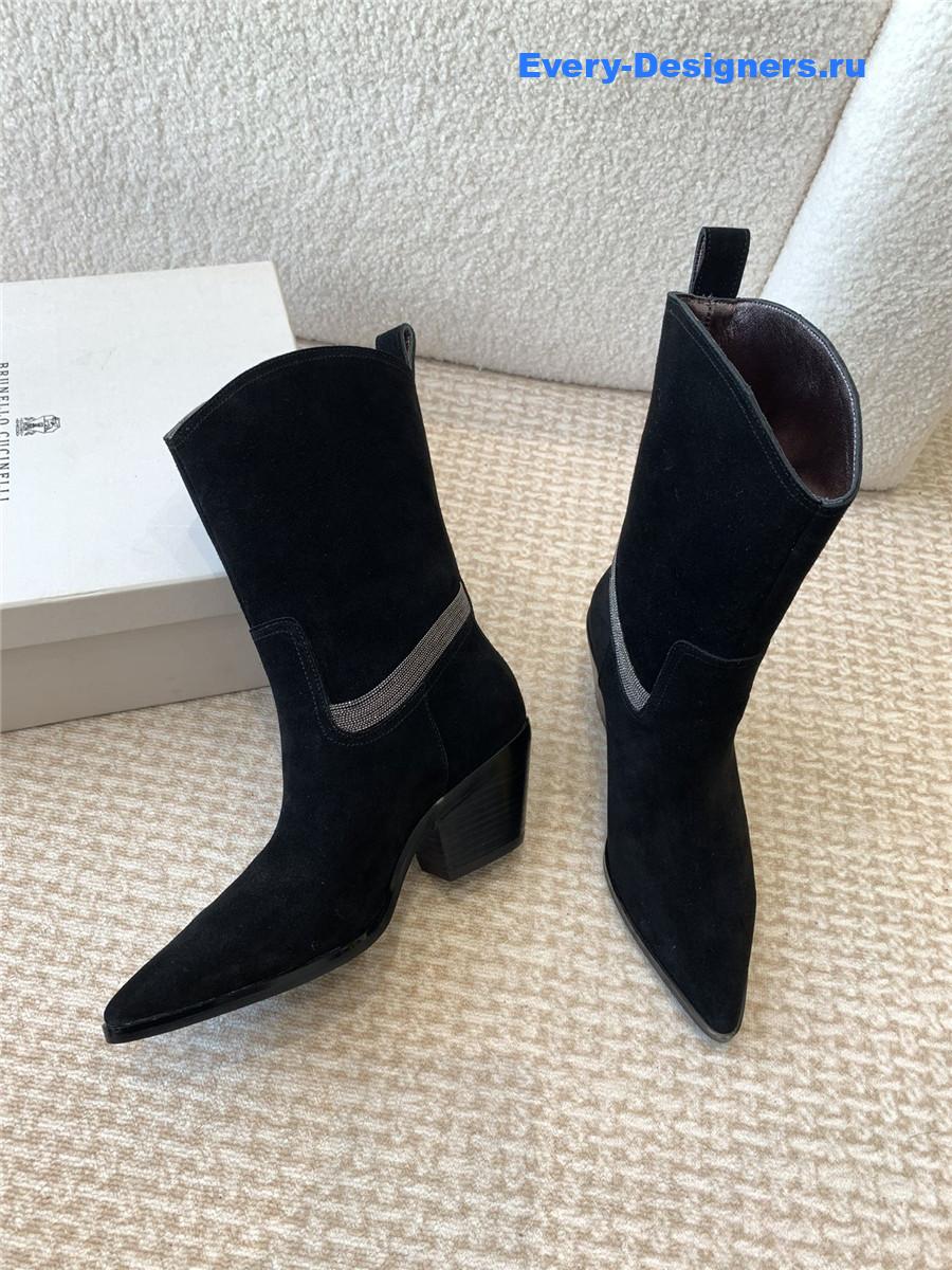 BC Black Suede Western Cowboy Boots