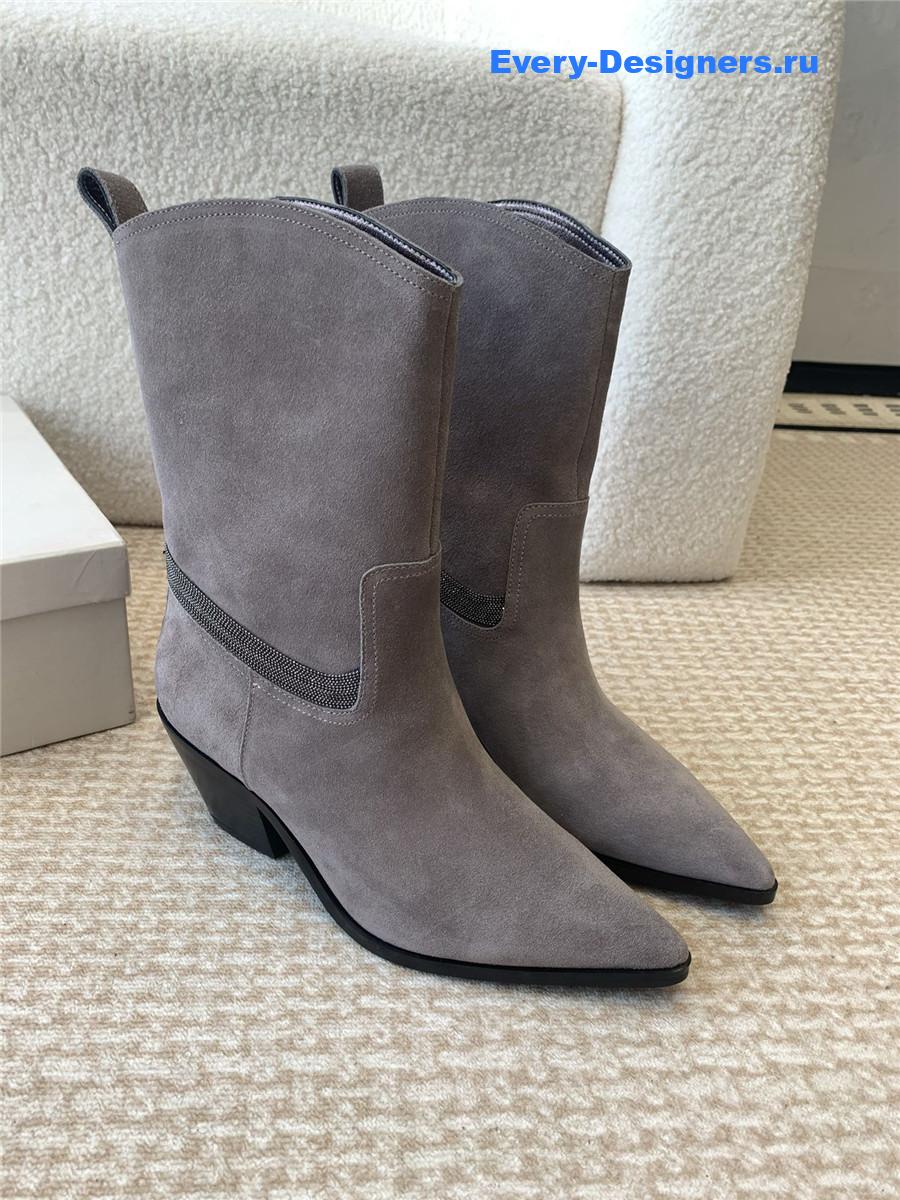 BC Grey Suede Western Cowboy Boots