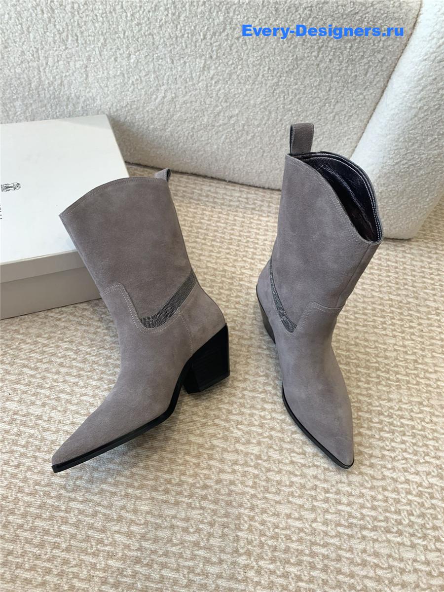 BC Grey Suede Western Cowboy Boots