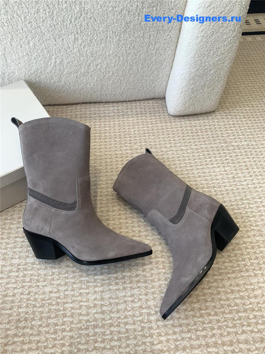 BC Grey Suede Western Cowboy Boots
