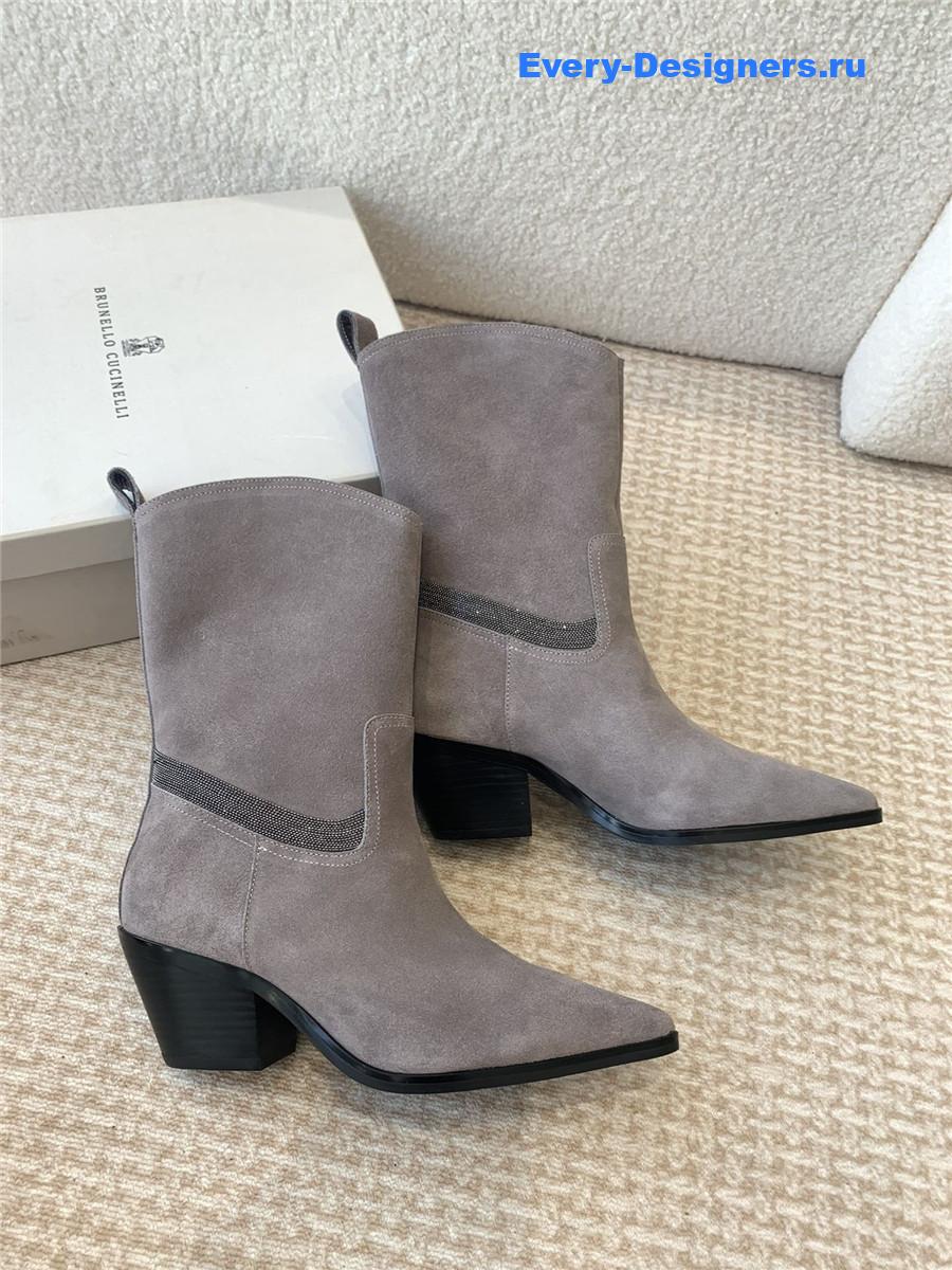 BC Grey Suede Western Cowboy Boots