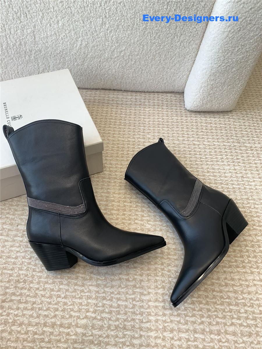 BC Black Leather Western Cowboy Boots