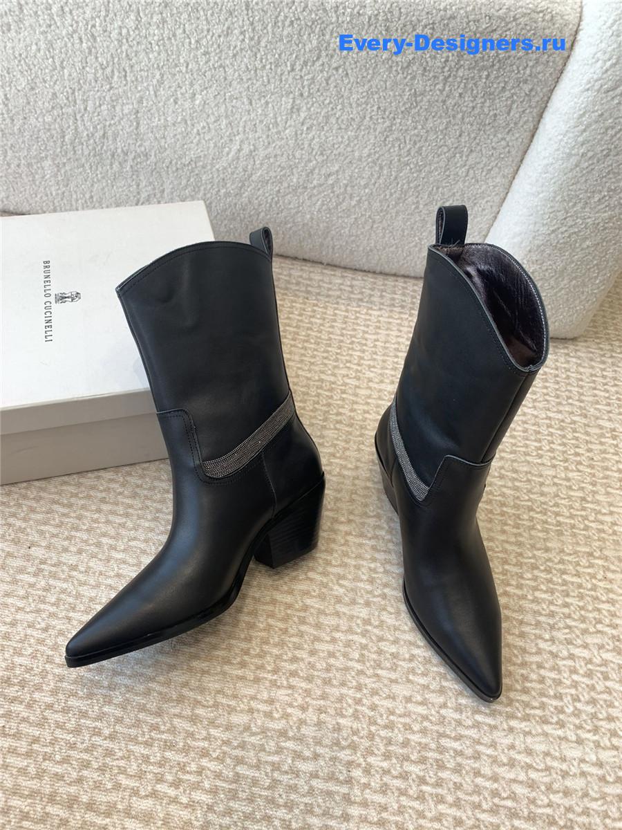 BC Black Leather Western Cowboy Boots