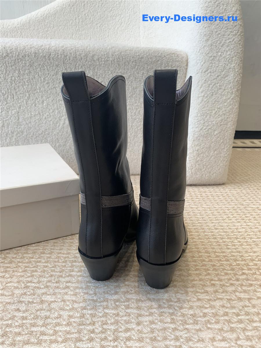 BC Black Leather Western Cowboy Boots