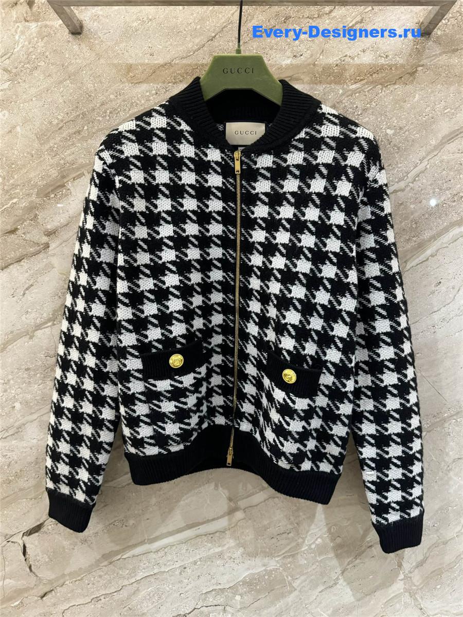 Gvc*1 houndstooth bomber jacket