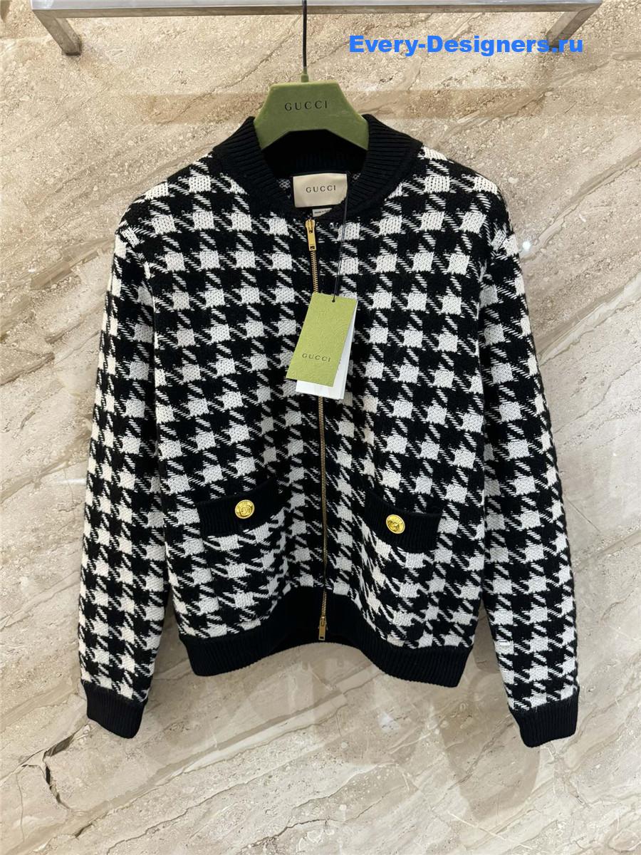 Gvc*1 houndstooth bomber jacket
