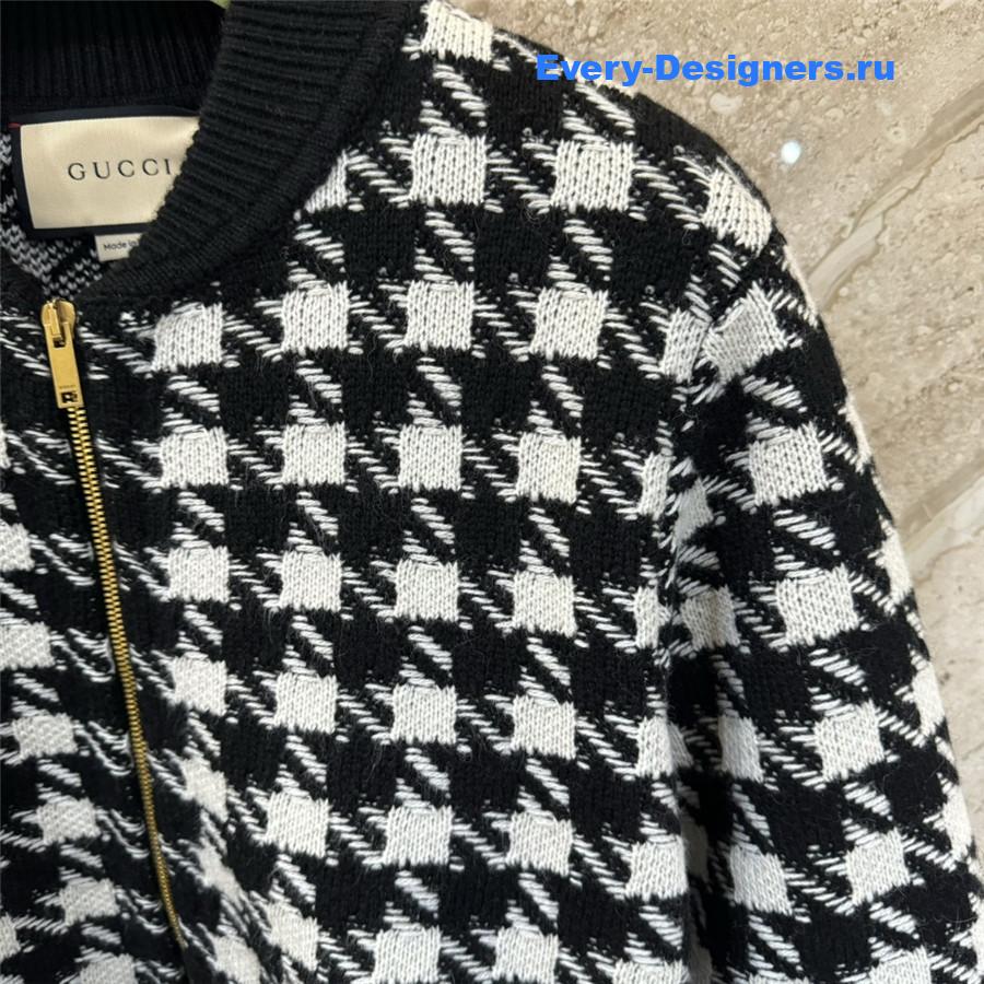 Gvc*1 houndstooth bomber jacket