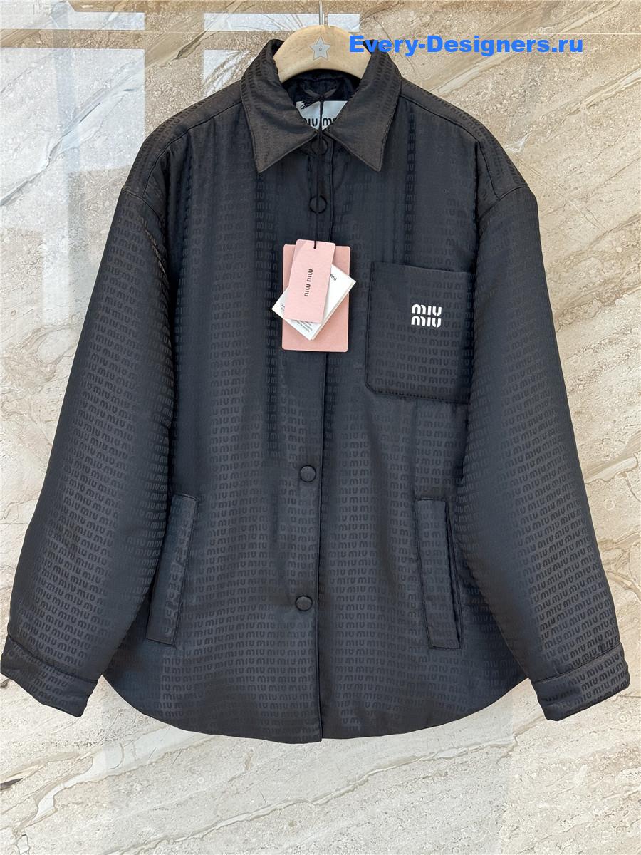 Miu Miu Black Logo Cotton Jacket