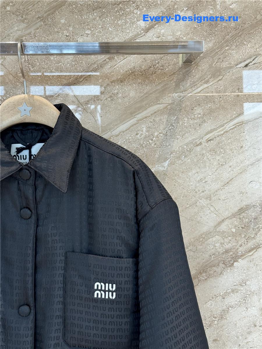 Miu Miu Black Logo Cotton Jacket